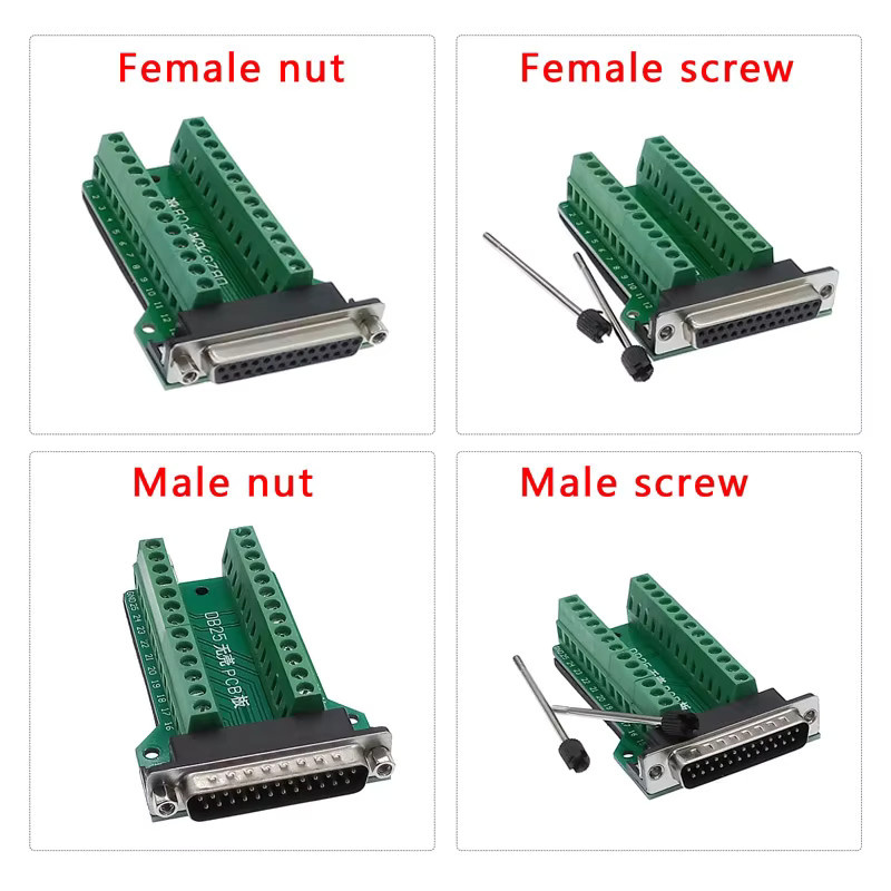 CNMAWAY DB25 D-SUB 25Pin Terminal Signal Modul PCB Adapter Board RS232 in Grün - Bild 3