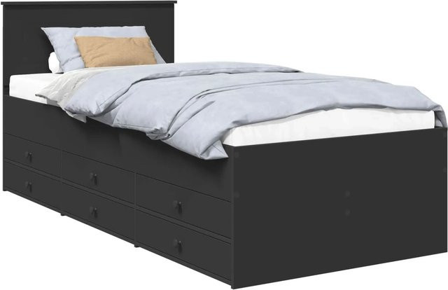vidaXL Tagesbett mit Schubladen in Schwarz, modernes Design aus Holzwerkstoff - Bild 1