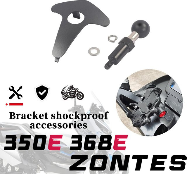 Anti-Vibrations- und Diebstahlschutz-Telefonhalterung als modifizierte Befestigungshalterung für Zontes 368E und 350E in Schwarz - Bild 1