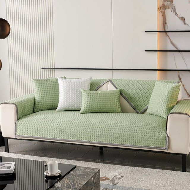 Super Six Multifunktionale Kissen in Grün, Schlichte moderne Sofabezüge aus Polyester und Viskose, B/H: 70 x 70 cm - Bild 1