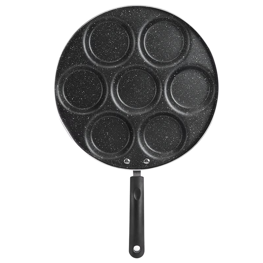 TOPINCN Antihaft Bratpfanne mit 7 Löchern für Eier und Burger in Schwarz mit Keramikbeschichtung - Bild 2
