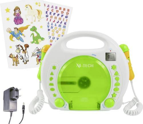 X4 Tech Kinder CD-Player Bobby Joey mit CD, SD, USB, Karaoke-Funktion und Mikrofon - Bild 1