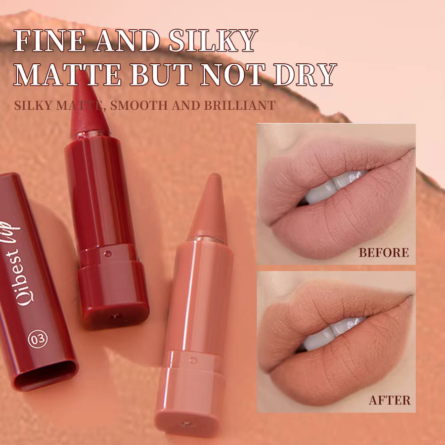 QIBEST Lippenstift Set, 6 Stück, Matt, Rosa Rot - Bild 3