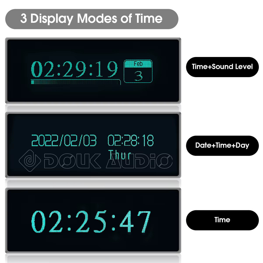Douk Audio Stereo VFD Musik Spektrum Schallpegel Anzeige mit Mikrofon und Punktmatrix Audio VU Meter - Bild 2