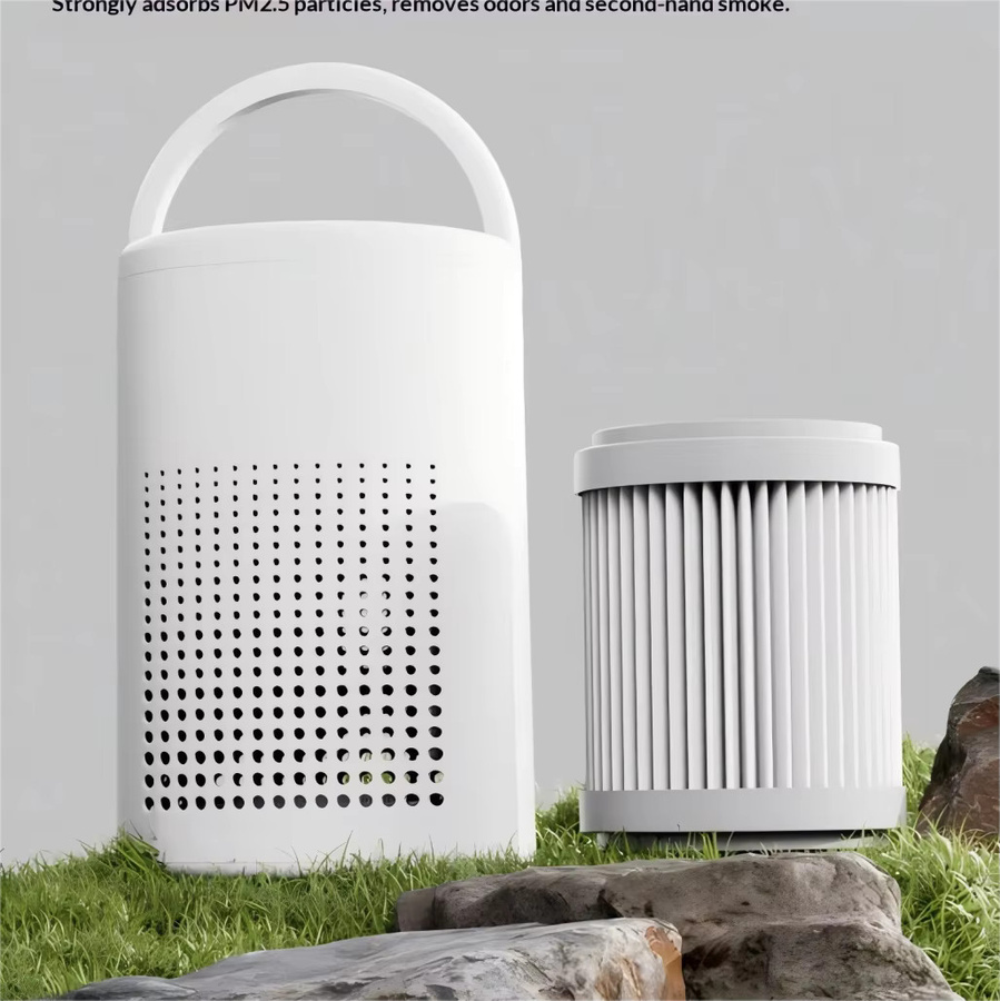 HOMEFISH USB Desktop-Luftreiniger in Weiß mit PM2.5-Filter zur Geruchsentfernung und Passivrauchfilterung für das Büro - Bild 6