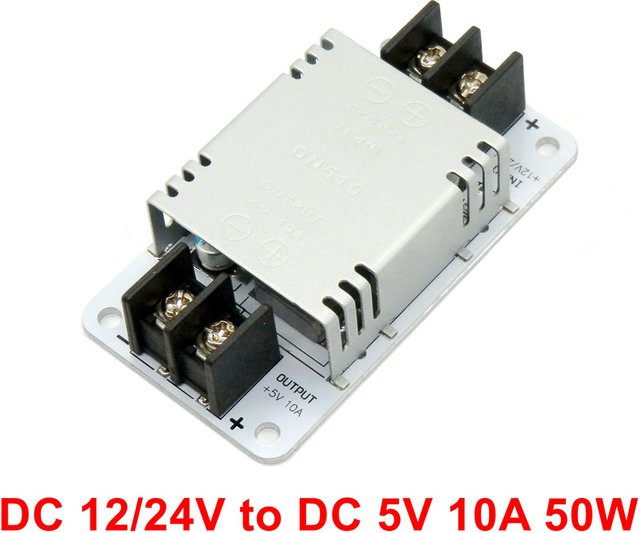 Cazitog Ultra Thin Buck Power Converter DC zu DC Wandler 12V 24V auf 5V 10A 50W in Silber - Bild 1