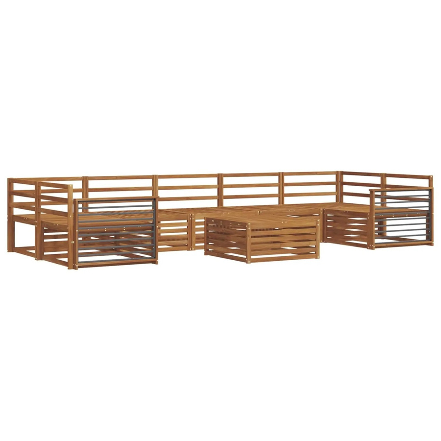 vidaXL Outdoor-Sofagarnitur 8-teilig aus Akazienholz in Natur Braun mit Tisch und U-Form - Bild 2