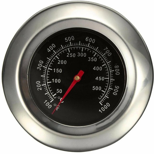 GoolRC Ofenthermometer aus Edelstahl in Schwarz und Silber, rundes Fleischthermometer für die Küche - Bild 1