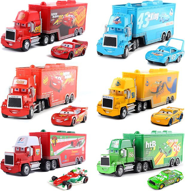Disney Pixar Cars Mack Semi-Hauler Truck-Modellauto mit Anhänger - Bild 1
