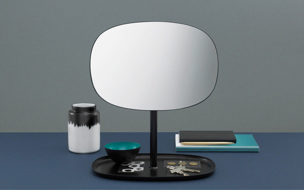Normann Copenhagen Flip Tischspiegel Schwarz Skandinavisches Design Abgerundet - Bild 3