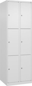 C+P Schließfachschrank Classic PLUS mit 2 Abteilen in Verkehrsweiß, H x B x T: 185 x 60 x 50 cm - Bild 1
