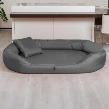 Tierlando Orthopädisches Hundebett SAMMY in Schwarz und Graphit mit erhöhter Umrandung, B/T/H: 140 x 105 x 30 cm - Bild 2