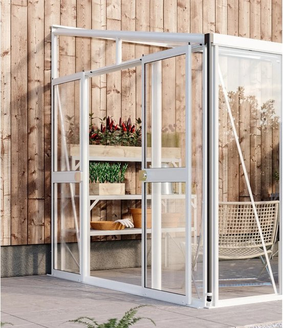 Vitavia Doppelschiebetür-Kit für Gewächshäuser Athena und Helena, Weiß, B/H: 119 x 176 cm - Bild 1