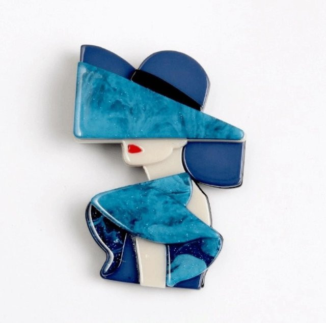 yulijia Brosche Acryl, Damen, blau - Bild 1