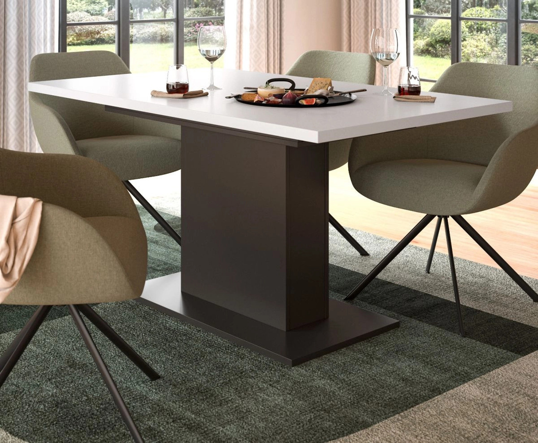 Inn.Furn Esstisch modern ausziehbar in Weiß und Grau - Bild 2