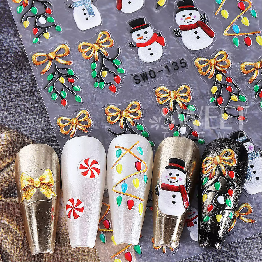 SWEET TREND Nagel Aufkleber, Weihnachten, Schneemann, Schneeflocken - Bild 3