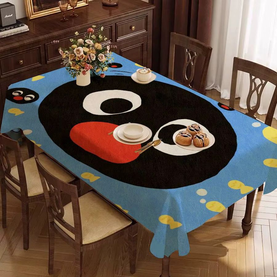 Potdemiel Tischdecke mit niedlichem Pinguin-Cartoon-Design für Geburtstag, Hochzeit oder Weihnachten, rechteckig - Bild 4