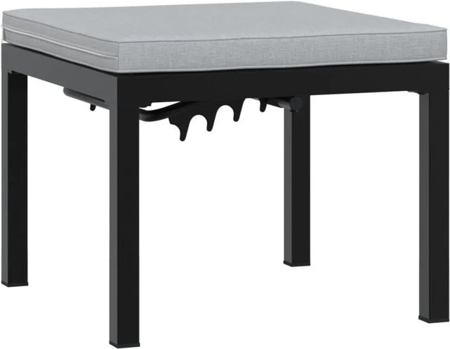 vidaXL Gartenhocker mit Kissen aus pulverbeschichtetem Stahl in Schwarz und Grau - Bild 1