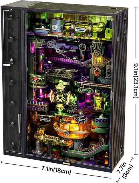 ROBOTIME ROKR Alchemie Stadt Murmelbahn Mechanisches 3D-Puzzle MR04S in Multicolor - Bild 1