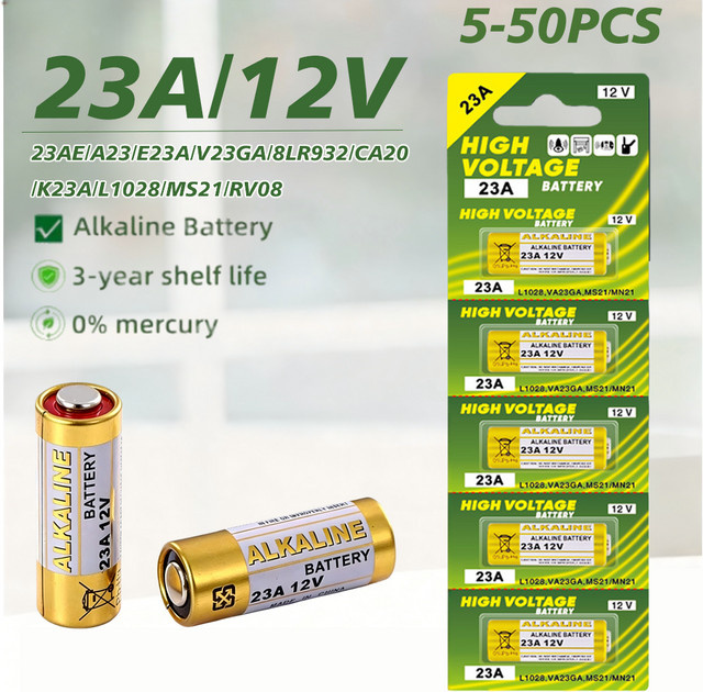 Yuform A23 23A 12V Alkaline-Batterien für Türklingeln, Fernbedienungen und Spielzeuge - Bild 1