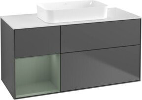 V&B Waschtischunterschrank Finion Wandbeleuchtung Anthrazit lackiert B/T/H: 120 x 60 cm - Bild 1