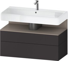 Duravit Waschtischunterschrank Qatego in Anthrazit, wandhängend, mit integrierter Beleuchtung und Innenschubladen, B/T/H: 99 x 47 x 59 cm - Bild 1