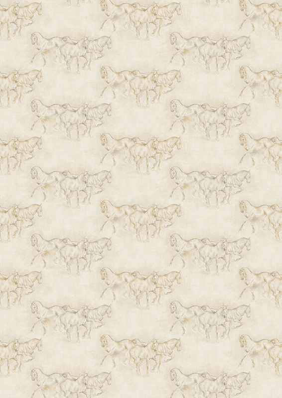 Lewis & Wood Tapete Equus LW74 mit Tiermotiv in Beige, Non-Woven, Breite: 134 cm - Bild 2