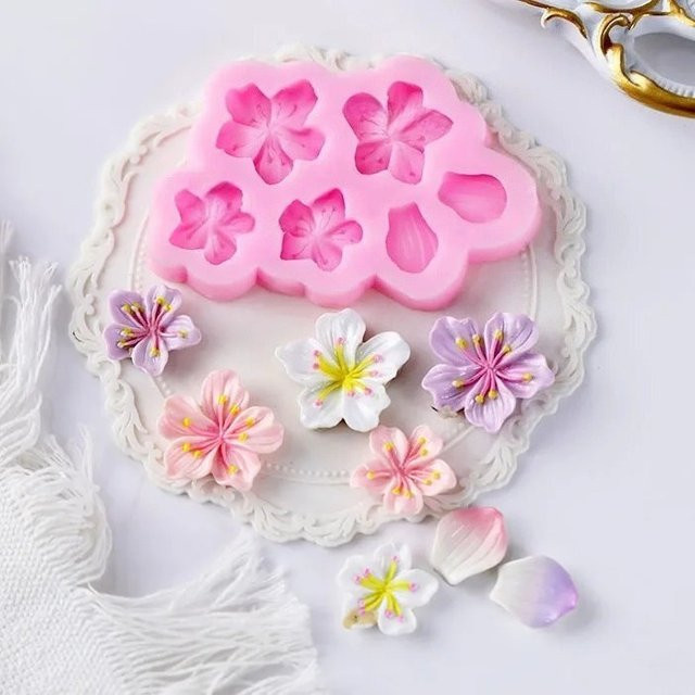 Veridian 3D Silikonform Chrysantheme in Pink für Fondant, Schokolade und Harz als Backzubehör zur Kuchendekoration - Bild 1