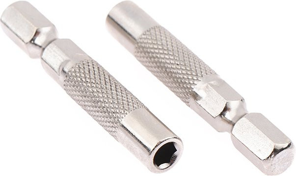 ZLinKJ Bit Adapter Set 2 Stück, Sechskantschaft 6,35 mm auf 4 mm, Magnetischer Bit-Halter in Silber - Bild 1