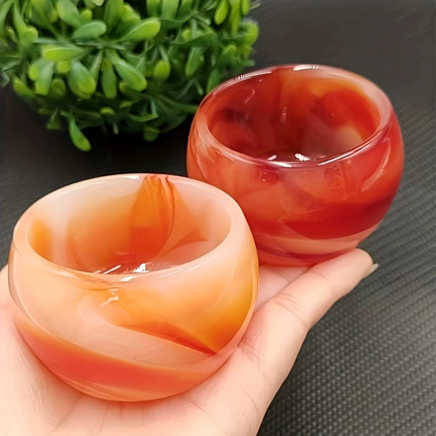 CrystalHola Roter Achat-Kristall Polierter Naturstein als Tischdekoration in Rot - Bild 3