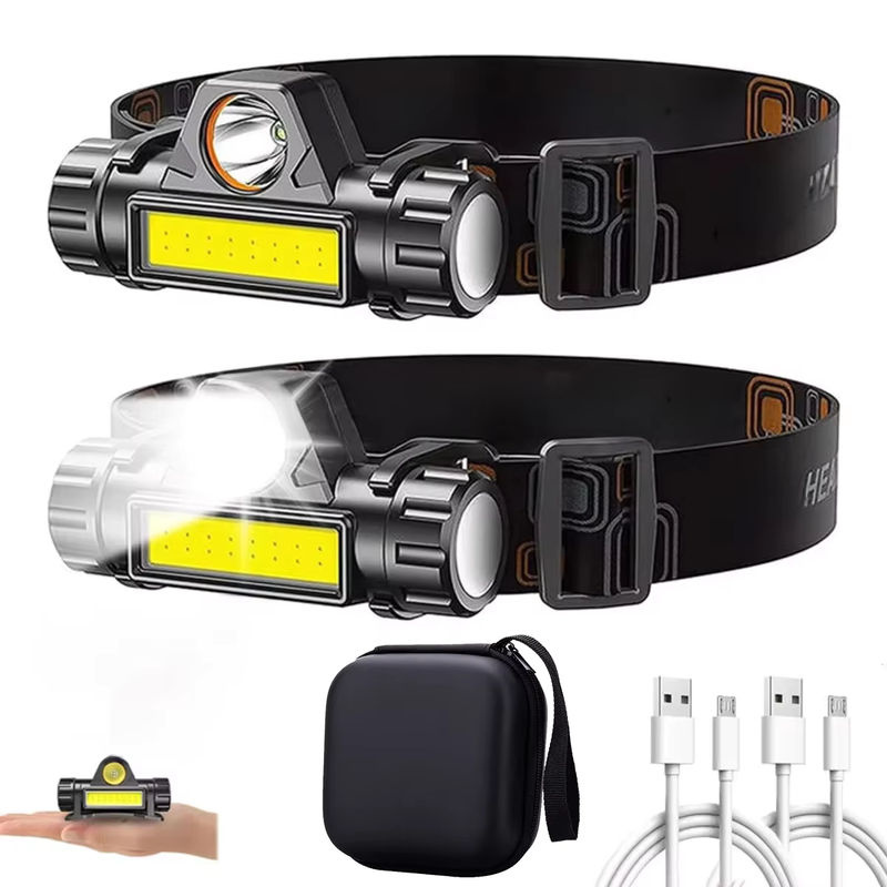 ZHIYU Cob LED Scheinwerfer mit Magnet und Akku, wasserdichte Stirnlampe in Schwarz - Bild 7