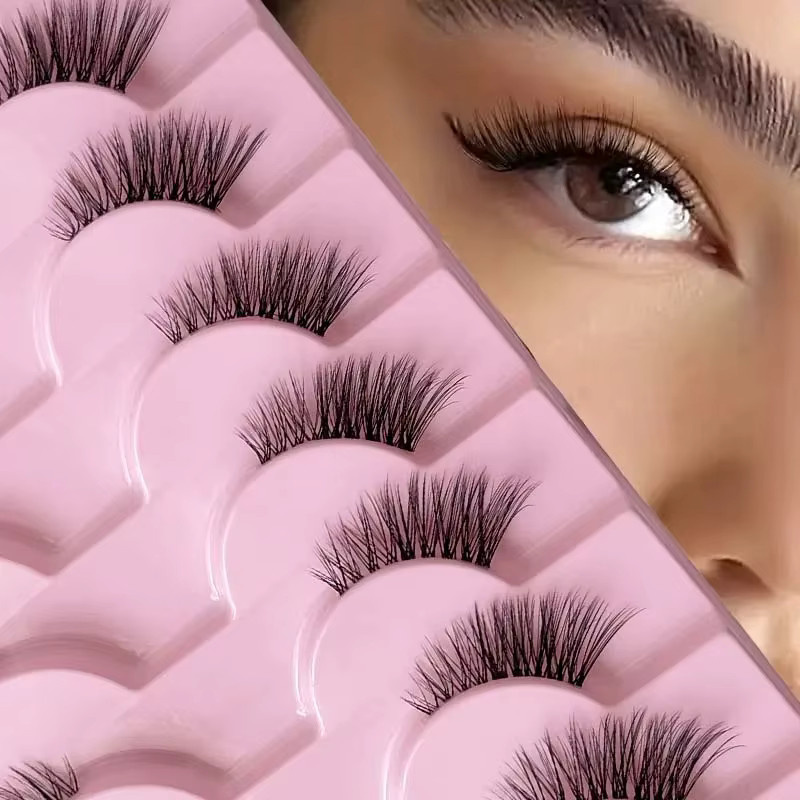 LIMEIKAI Falsche Wimpern, 10 Paar, natürlich, Unisex - Bild 3