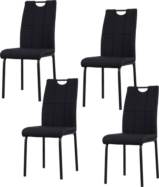 HTI-Living Stuhl Denton Modern Schwarz mit Stoffbezug und Metallgestell - Bild 1