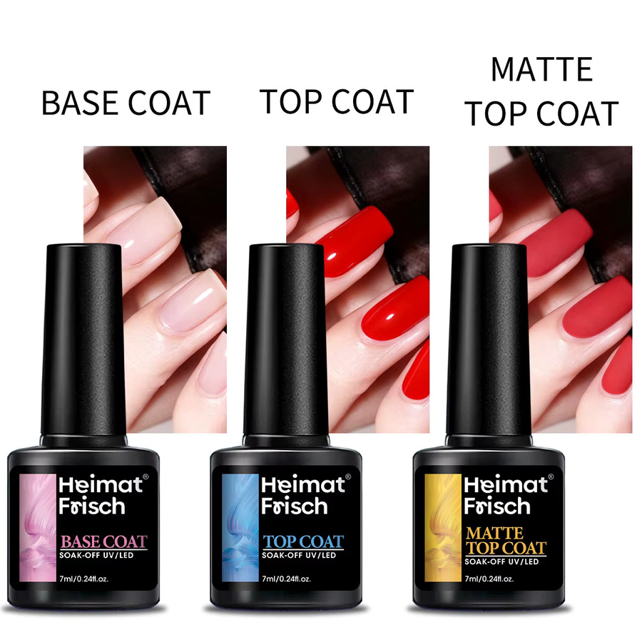 Heimat Frisch Nagelgel No-Wipe Top Coat & Base Coat, 7 ml, Glänzend - Bild 2