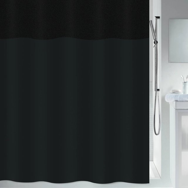 Spirella Duschvorhang Urbanko Schwarz aus Polyester, B: 180 cm, H: 180 cm - Bild 1