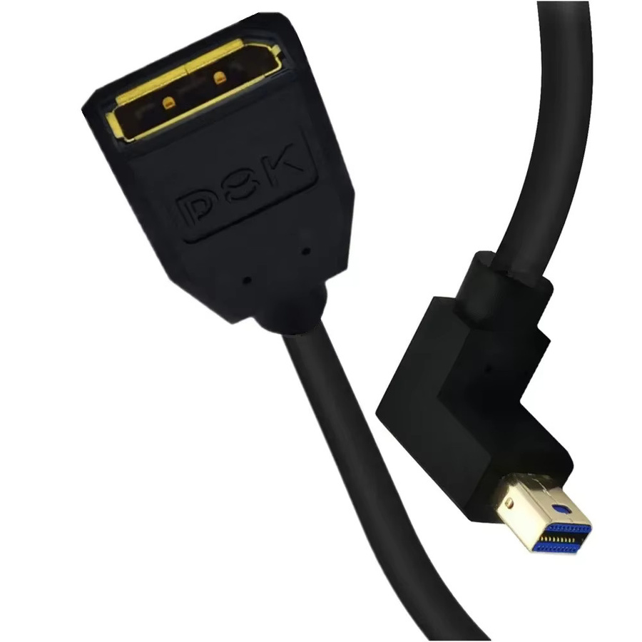 BSN Mini-Displayport auf DisplayPort Verlängerungskabel in Schwarz, 8K @ 60Hz, rechtwinkliger Mini-DP-Stecker mit Schraubbefestigung, Länge: 0,3 m - Bild 5