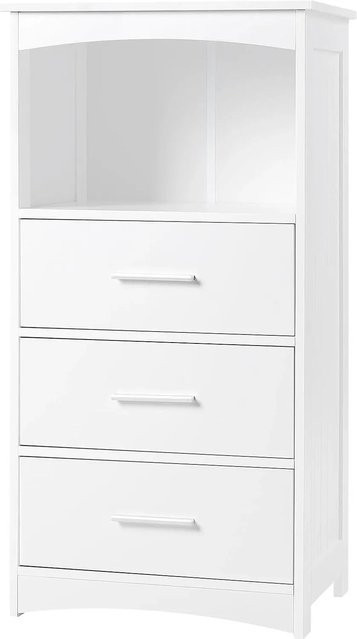 Eugad Badkommode Badezimmerschrank in Weiß mit 3 Schubladen und 1 offenerem Fach, B/T/H: 30 x 40 x 80 cm - Bild 1