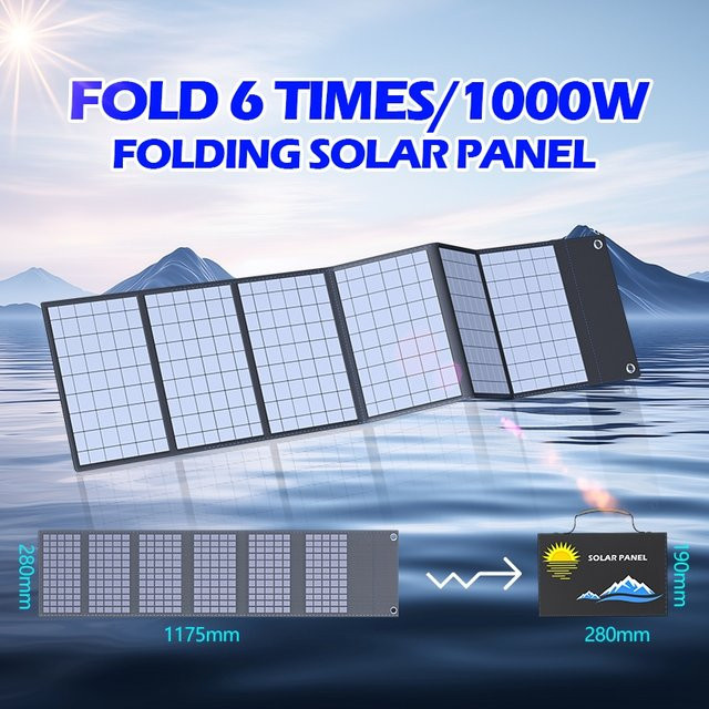 ZRGAE Tragbares faltbares Solarpanel-Ladegerät mit USB und DC für Camping, 18V, Schwarz - Bild 1