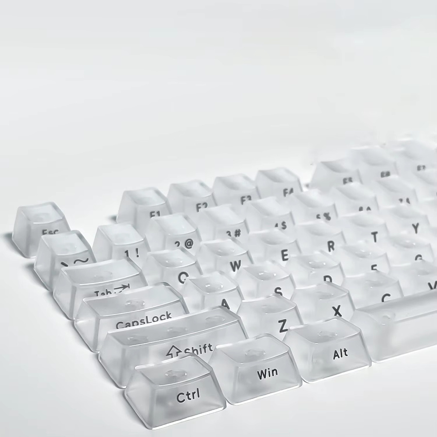 Oeny Transparente OEM-Profil Tastenkappen aus PC mit seitlicher Schnitzerei und RGB-Hintergrundbeleuchtung für mechanische Gamer-Tastaturen (ISO-Layout) - Bild 1