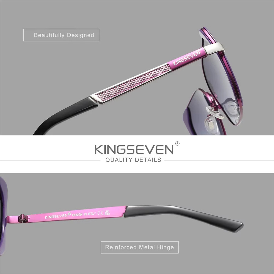KINGSEVEN Sonnenbrille Schmetterling, Vollrand, polarisiert, Damen - Bild 3