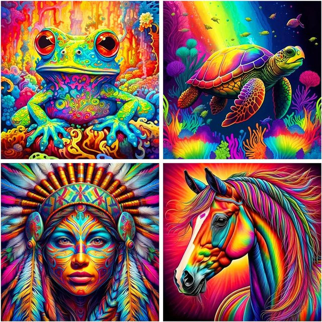 AZQSD Diamant-Kunstgemälde DIY-Kit mit bunten Tier-Illustrationen in Multicolour, Breite: 30 cm, Höhe: 30 cm - Bild 1