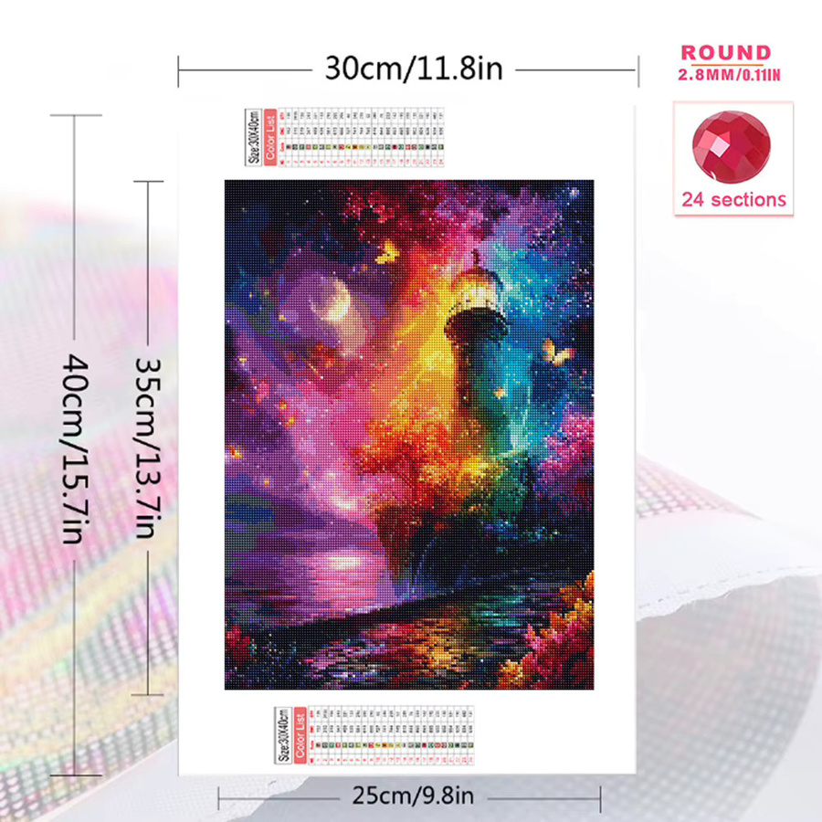 Momoart Leuchtturm Diamant Malerei, Diamant Mosaik, Stickerei Kit - Bild 2