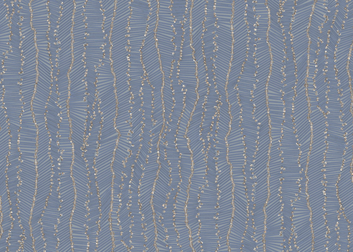 Armani Casa Tapete Brera 9512 in Blau mit abstraktem Design und Punktmuster aus Vinyl - Bild 1