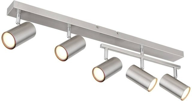 Globo Robby Strahler 5-flammig Nickel matt Metall B/H/T: 35 x 17 x 70 cm - Bild 2