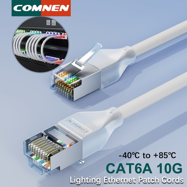 COMNEN Cat6a F/UTP 10G Lightning-Patchkabel in Weiß - Bild 1