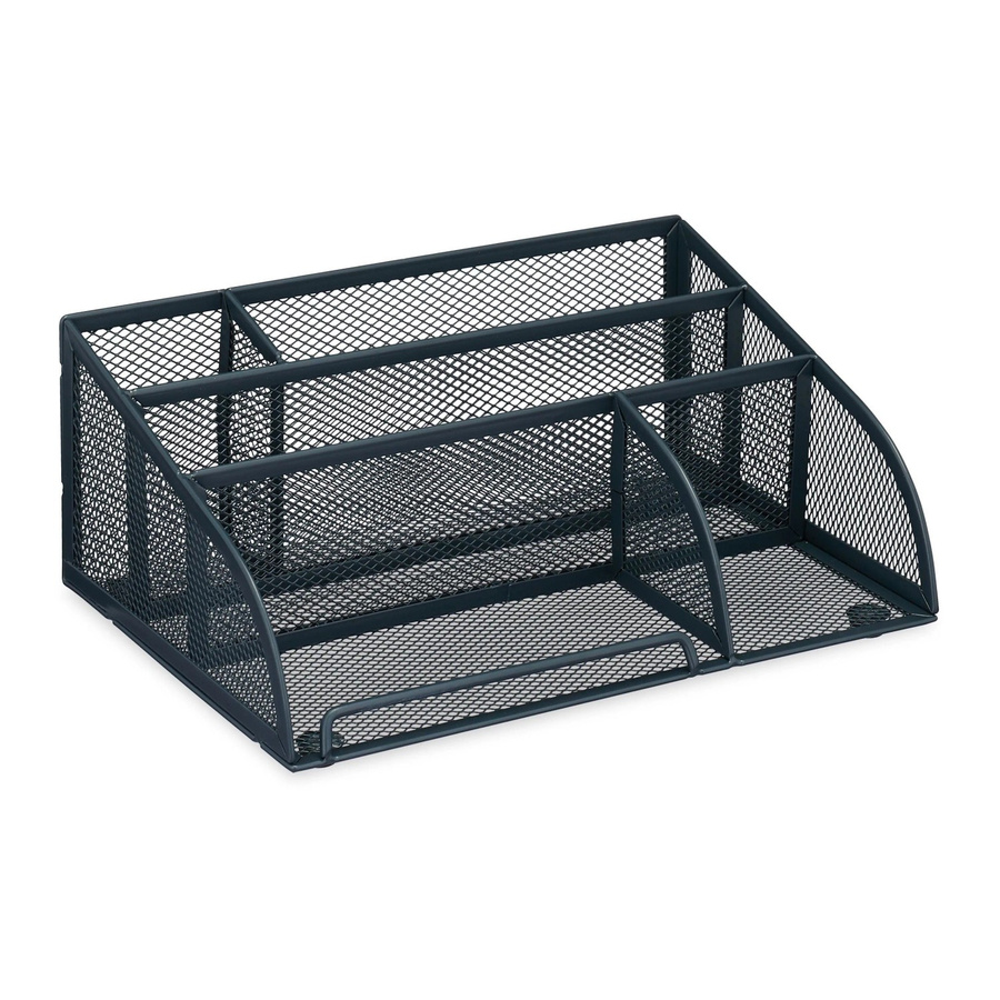 Relaxdays Schreibtisch Organizer aus Stahl in Anthrazit mit Mesh-Design, B/T/H: 25,5 x 10,5 x 17 cm - Bild 2