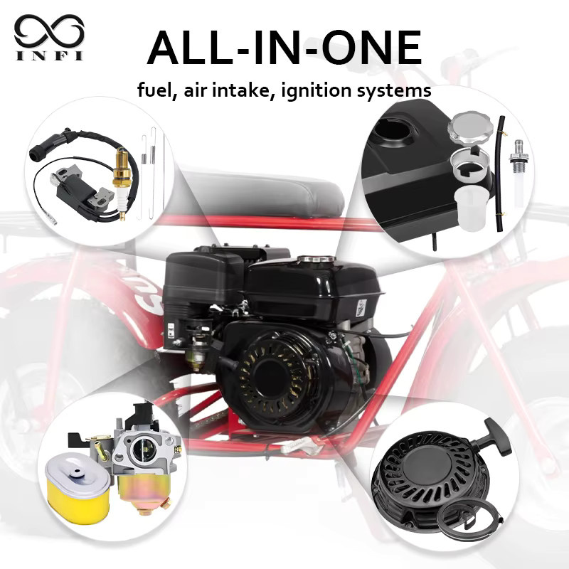 Honda All-in-One Gas-Kraftstofftank-Set in Schwarz mit Vergaser, Luft- und Kraftstofffilter sowie Starter-Baugruppe für GX160 GX200 Predator 212 cc - Bild 3