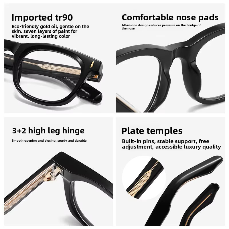 CLLOIO Lesebrille, rund, Vollrand, Kunststoff, schwarz - Bild 3