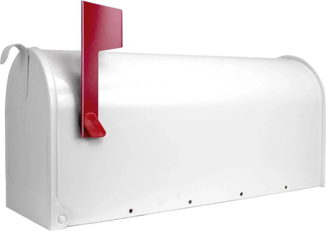Banjado Amerikanischer Briefkasten US-Mailbox aus Stahl pulverbeschichtet Weiß B/H/T: 51 x 22 x 17 cm - Bild 1
