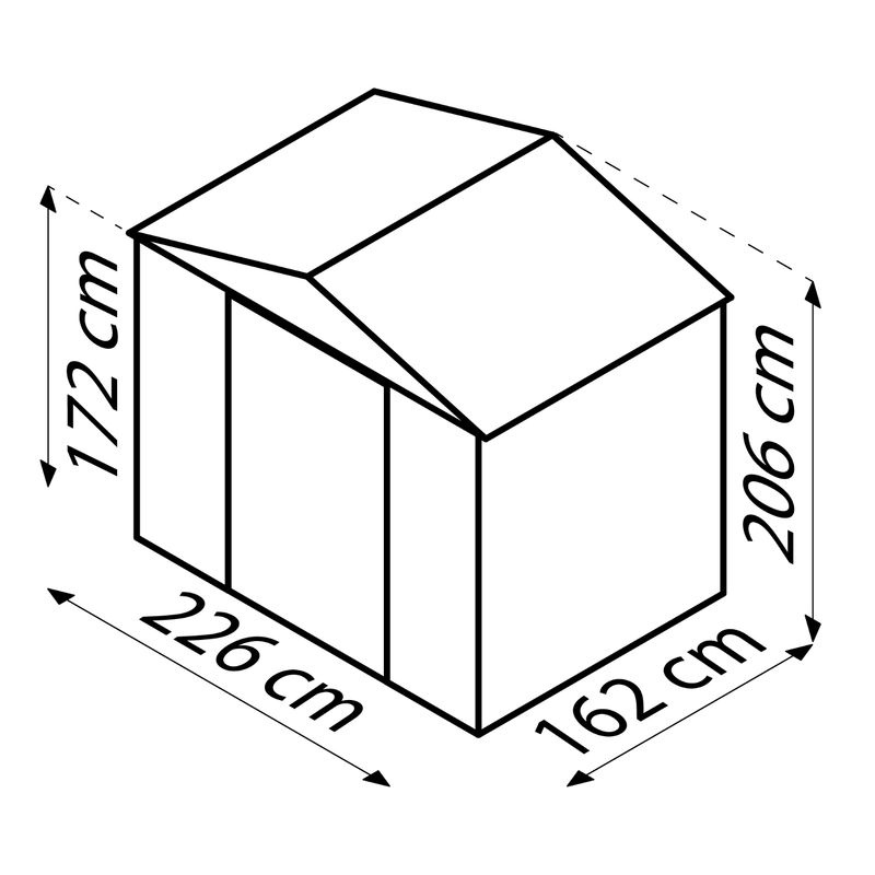 Pergart Metall-Gerätehaus Dresden II 86 mit Satteldach in Schwarz, 3,66 m² - Bild 3